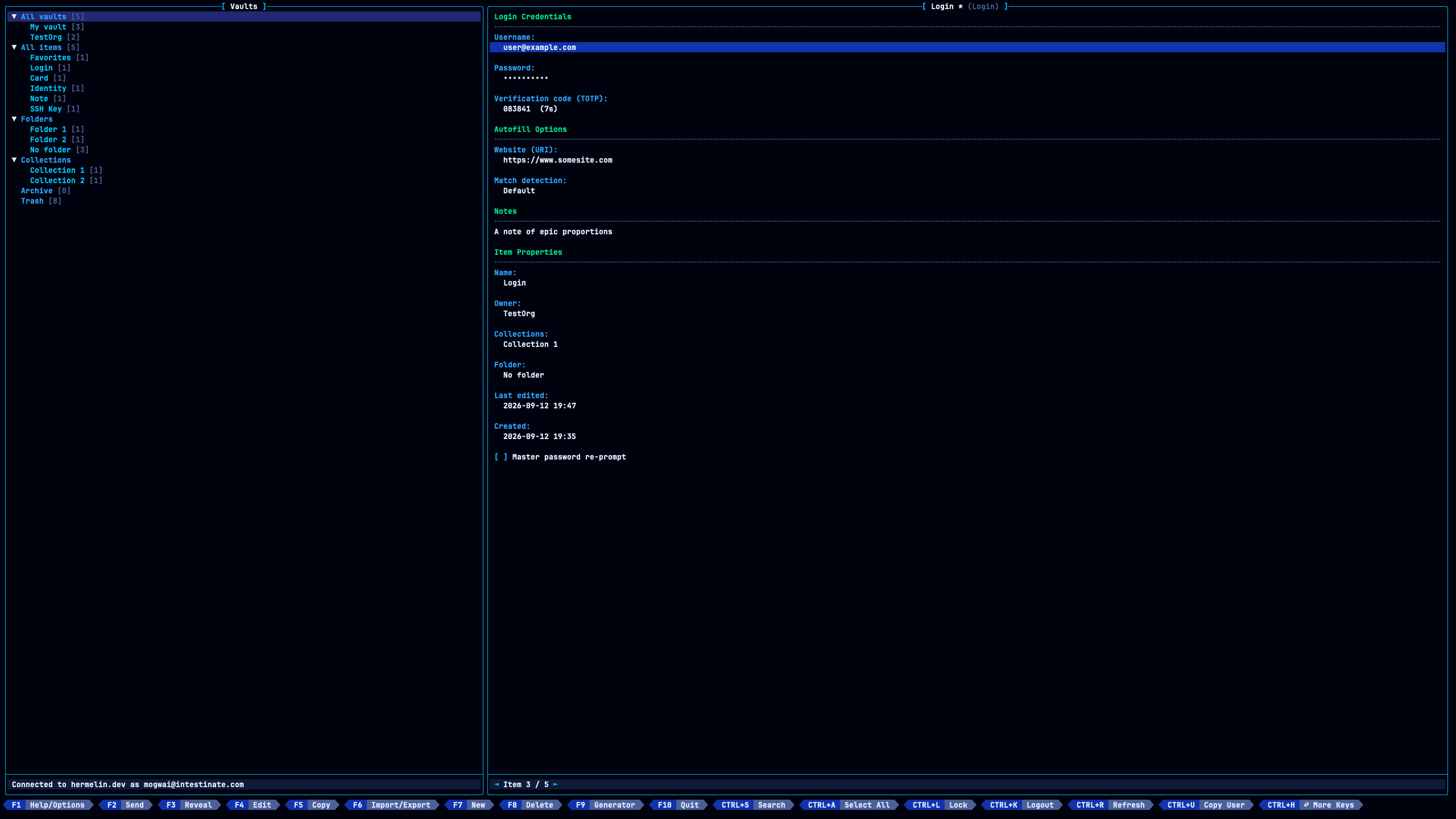 Gusco Bitwarden client screenshot